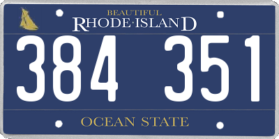 RI license plate 384351