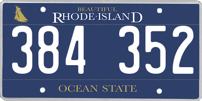 RI license plate 384352