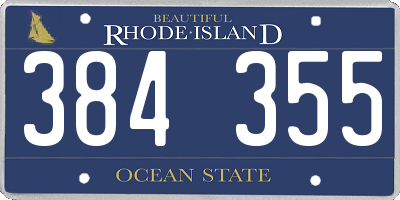 RI license plate 384355