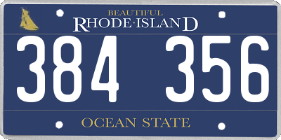 RI license plate 384356