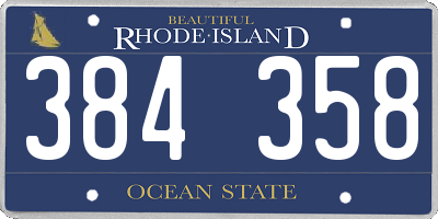RI license plate 384358