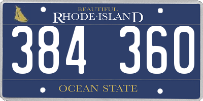 RI license plate 384360
