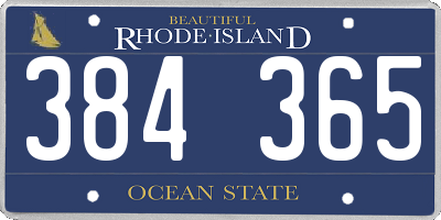 RI license plate 384365