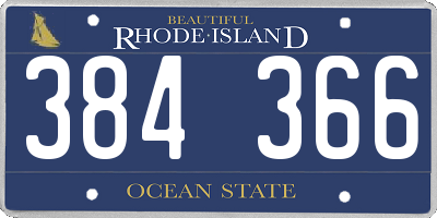 RI license plate 384366