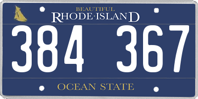 RI license plate 384367