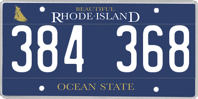 RI license plate 384368