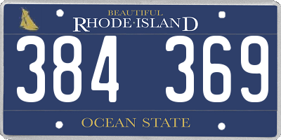 RI license plate 384369