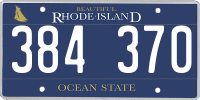 RI license plate 384370