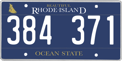 RI license plate 384371