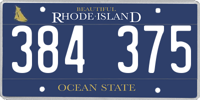 RI license plate 384375