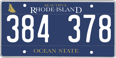 RI license plate 384378