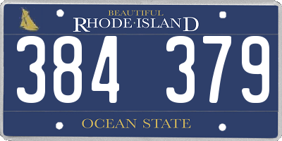 RI license plate 384379