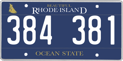 RI license plate 384381