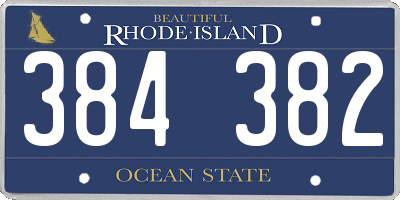 RI license plate 384382