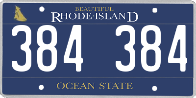 RI license plate 384384