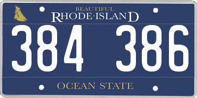 RI license plate 384386