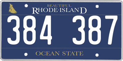 RI license plate 384387