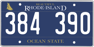 RI license plate 384390