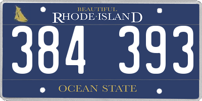RI license plate 384393