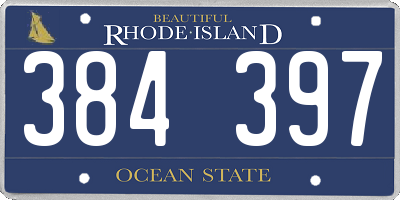 RI license plate 384397