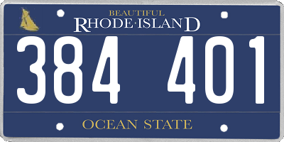 RI license plate 384401