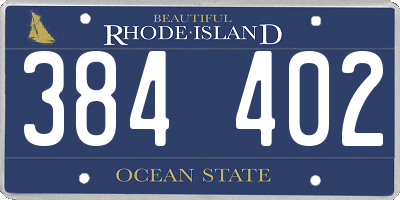 RI license plate 384402