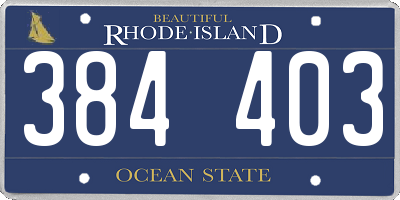 RI license plate 384403
