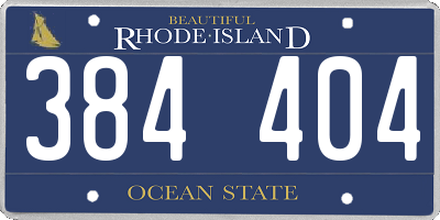 RI license plate 384404