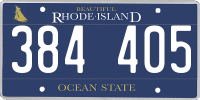 RI license plate 384405