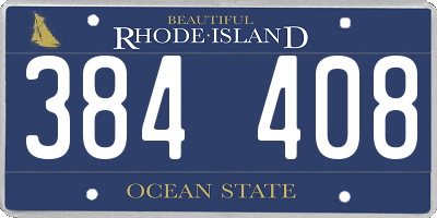 RI license plate 384408