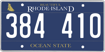 RI license plate 384410