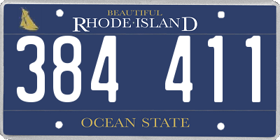 RI license plate 384411