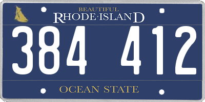 RI license plate 384412