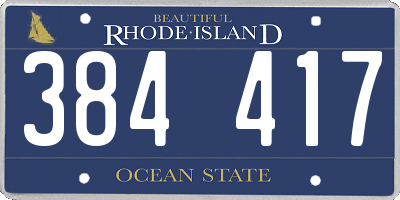 RI license plate 384417