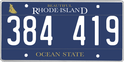 RI license plate 384419