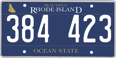 RI license plate 384423