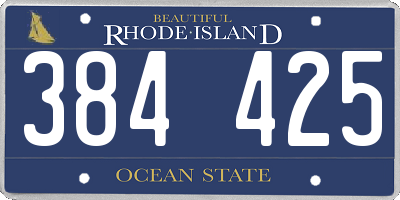 RI license plate 384425