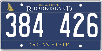 RI license plate 384426