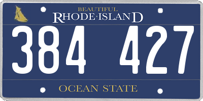RI license plate 384427