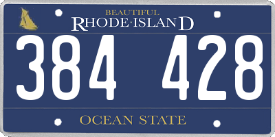 RI license plate 384428
