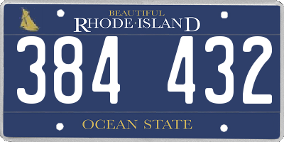 RI license plate 384432
