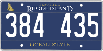 RI license plate 384435