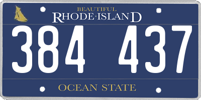 RI license plate 384437