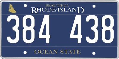 RI license plate 384438