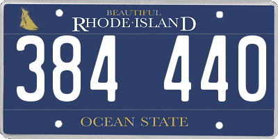 RI license plate 384440