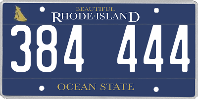 RI license plate 384444