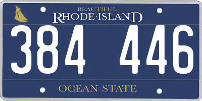 RI license plate 384446