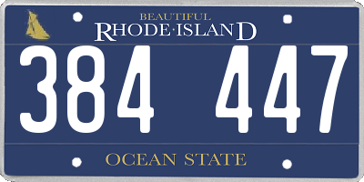 RI license plate 384447