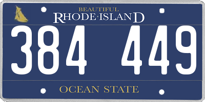 RI license plate 384449