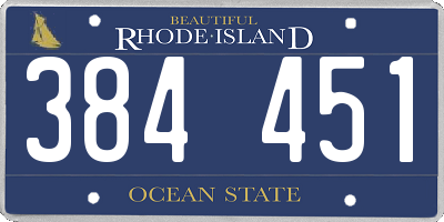 RI license plate 384451